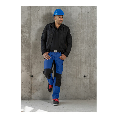 BP® Strapazierfähige Arbeitshose mit Kniepolstertaschen, königsblau/schwarz