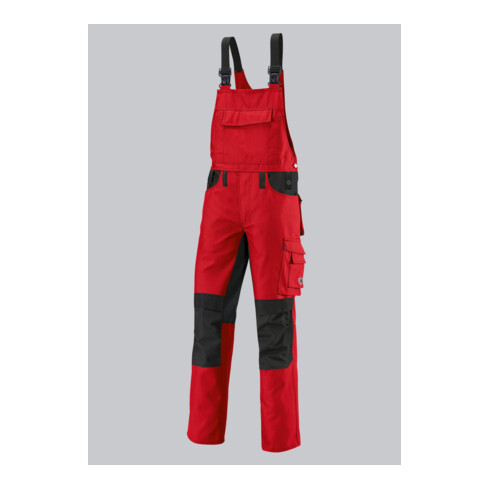 BP® Strapazierfähige Latzhose mit Kniepolstertaschen, rot/schwarz