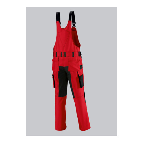 BP® Strapazierfähige Latzhose mit Kniepolstertaschen, rot/schwarz