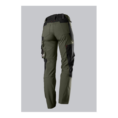 BP® Superstretch-Arbeitshose mit Kniepolstertaschen für Damen, oliv/schwarz