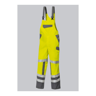 BP® Warnschutz-Latzhose mit Knietaschen, warngelb/dunkelgrau, Gr. 52, Länge s
