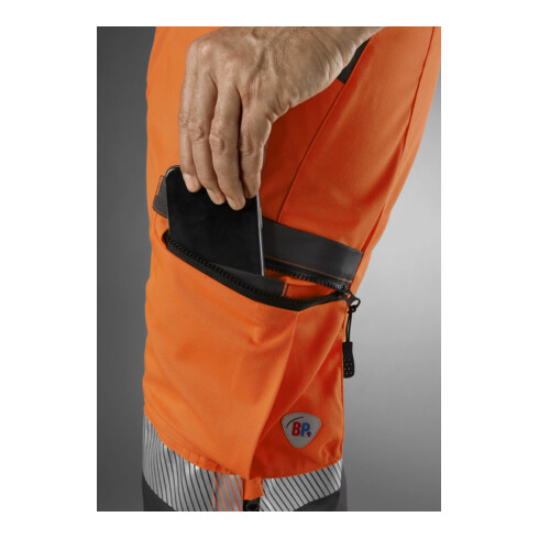 BP® Warnschutz-Stretch-Hose mit Knietaschen, warnorange/anthrazit