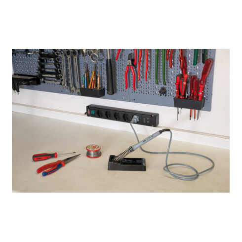 Bremounta Steckdosenleiste mit USB-Ladefunktion 5fach schwarz 3m