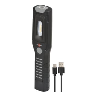 Brennenstuhl Accu Handlamp HL 501 A / Werkplaatslamp LED Accu met Magneet en 6 SMD-LED’s (Inspectielamp max. 10u brandduur, 500+120lm, 360° draaibare haak, kantelbare voet)
