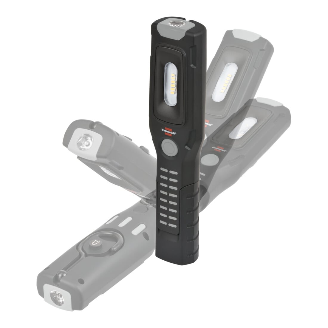 Brennenstuhl Accu Handlamp HL 501 A / Werkplaatslamp LED Accu met Magneet en 6 SMD-LED’s (Inspectielamp max. 10u brandduur, 500+120lm, 360° draaibare haak, kantelbare voet)