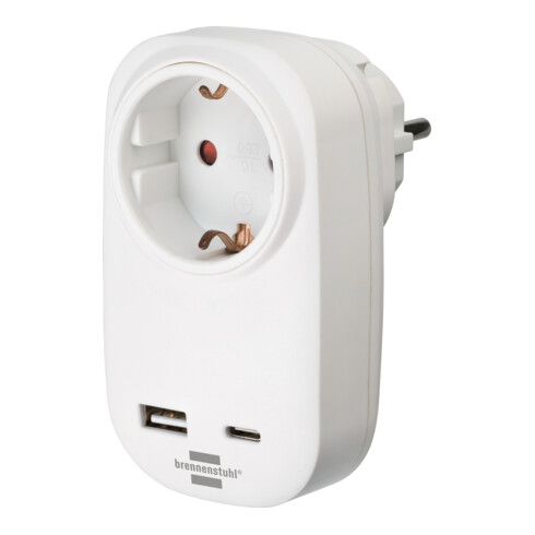 Brennenstuhl Adattatore di presa con Power Delivery USB-C e USB-A