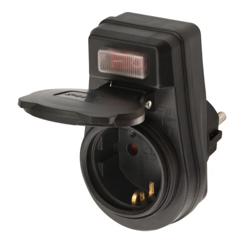 Brennenstuhl Adattatore per presa di corrente EDS 10 IP44 con interruttore on/off, per uso esterno in sacchetto di plastica