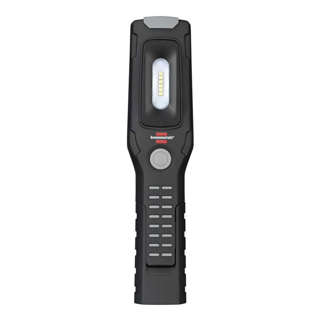 Brennenstuhl Akku Handleuchte HL 501 A / Arbeitsleuchte LED Akku mit Magnet und 6 SMD-LED´s (Inspektionsleuchte mit max. 10h Leuchtdauer, 500+120lm, 360° drehbarer Haken, knickbarer Haltefuß)