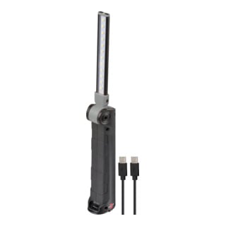 Brennenstuhl Akku LED Werkplaatslamp SANSA 401 A / LED Werklicht met accu en magneet (max. 80u brandduur, 400+70lm, inklapbaar tot zakformaat, incl. USB C laadkabel)