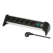 Brennenstuhl Alu-Office-Line Steckdosenleiste 6-fach/ Steckerleiste aus Aluminium für den Schreibtisch-1