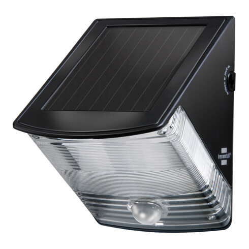 Brennenstuhl Applique LED solare SOL 04 plus IP44 con rilevatore di movimento a infrarossi, 2xLED 0,5W, 85lm, nero