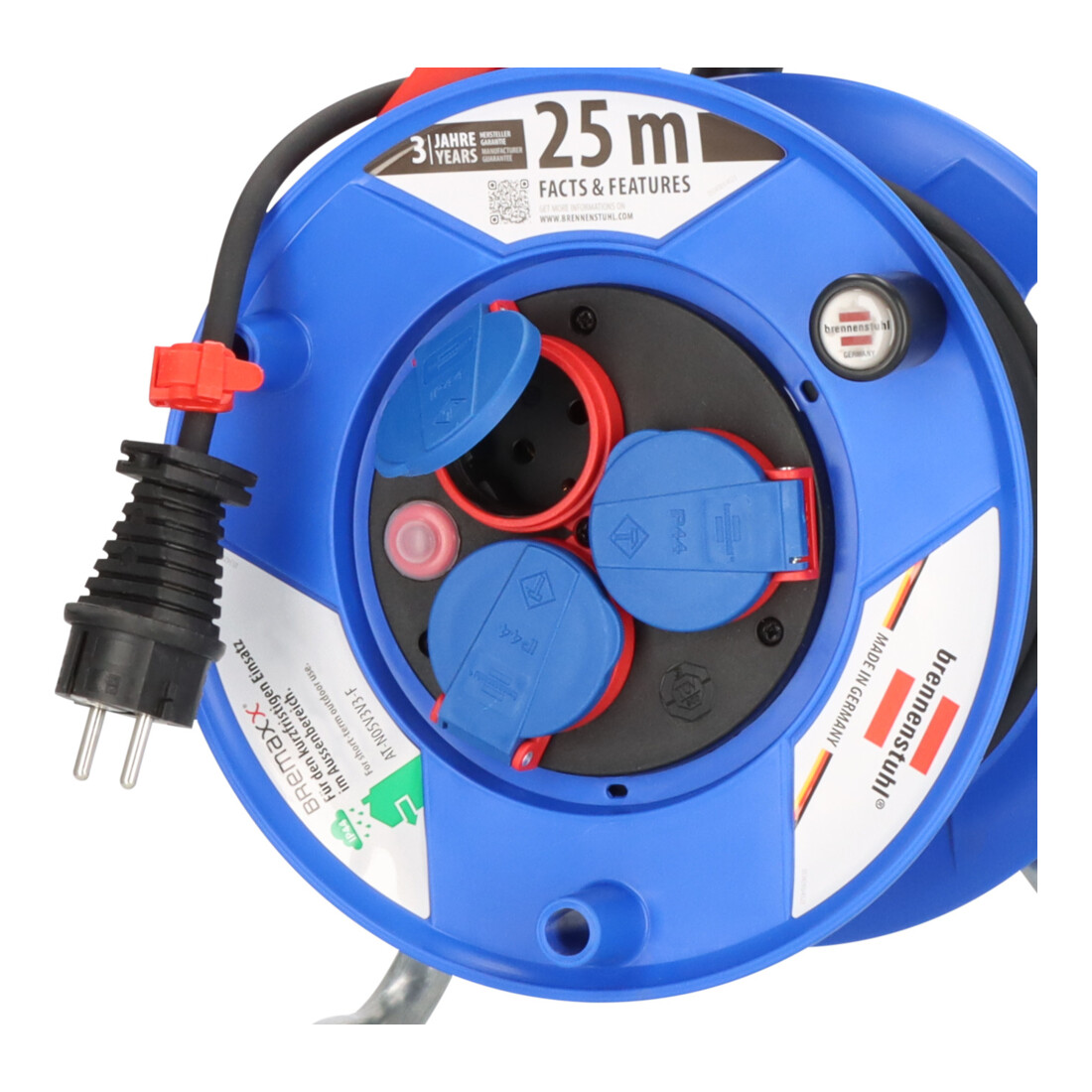 Brennenstuhl Avvolgicavo Garant IP44, 25m, AT-N05V3V3-F 3G1.5