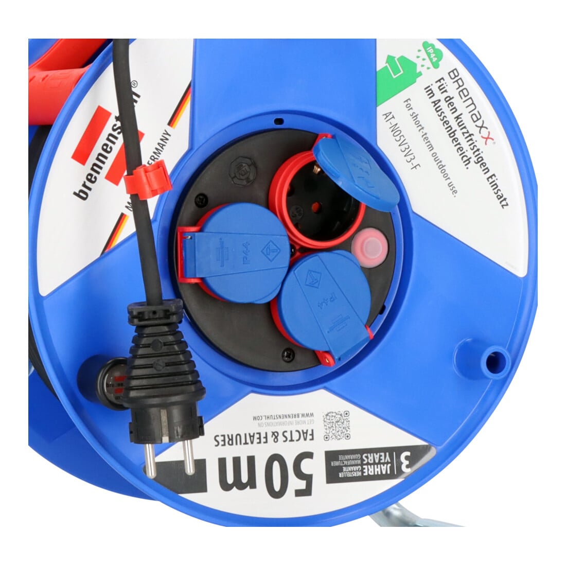 Brennenstuhl Avvolgicavo Garant IP44, 50m, AT-N05V3V3-F 3G1,5