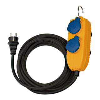 Brennenstuhl Baustellenkabel IP54 mit Powerblock (4-fach Verlängerung für außen, Aussen-Verteiler mit Kabel)