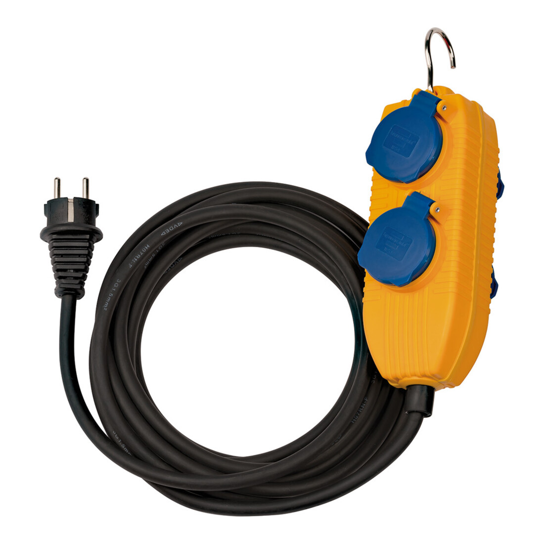 Brennenstuhl Baustellenkabel IP54 mit Powerblock (4-fach Verlängerung für außen, Aussen-Verteiler mit Kabel)