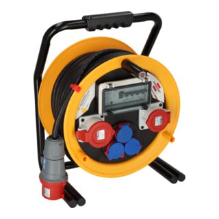 Brennenstuhl Brobusta 380 CEE 2 FI IP44 kabelhaspel (kabelhaspel 25m, met FI-bescherming, voor permanent gebruik buitenshuis, Made in Germany)