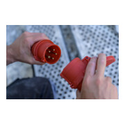 Brennenstuhl câble de rallonge CEE IP44 (25m de câble, H07RN-F 5G6,0, 400V/32A 5-pôles avec fiche CEE et accouplement, pour usage extérieur IP44, Made in Germany) noir-5