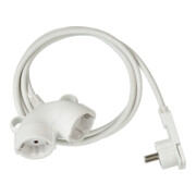Qualitäts-Kunststoff-Verlängerungskabel H05VV-F 3G1,5 bianco con doppia prolunga + spina piatta-2