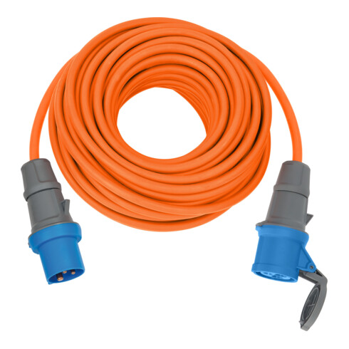 Brennenstuhl CEE 230V câble de rallonge de camping 25m (H07RN-F 3G2,5 câble de signalisation de couleur orange, câble d'alimentation de camping pour une utilisation extérieure permanente IP44, Made in Germany)
