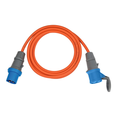 Brennenstuhl CEE 230V câble de rallonge de camping 5m (H07RN-F 3G2,5 câble en couleur orange, câble d'alimentation de camping pour une utilisation extérieure permanente IP44, Made in Germany)
