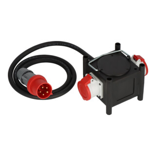 Brennenstuhl Compacte rubber stroomverdeler / rubberverdeler (2m kabel, 2x CEE 400V/32A, bouwplaats en buitengebruik, Made in Germany)