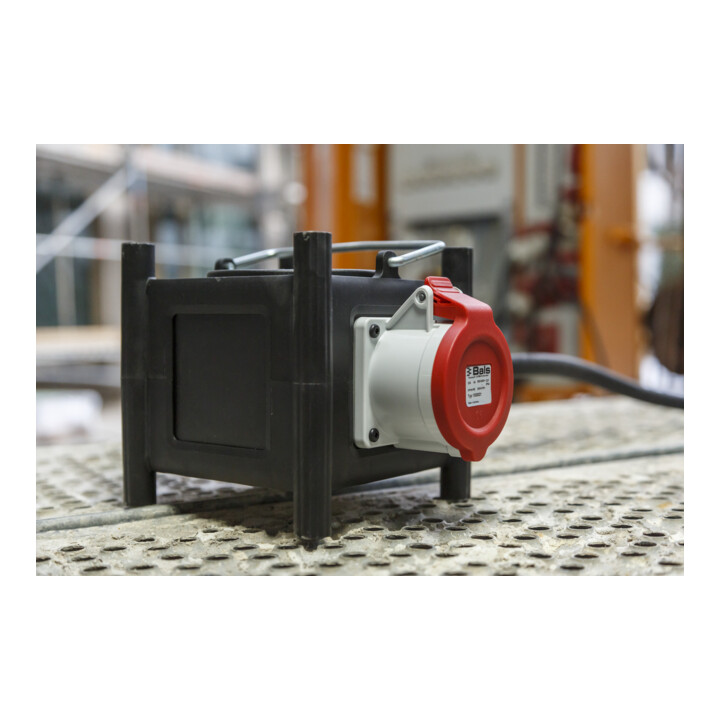 Brennenstuhl Compacte rubber stroomverdeler / rubberverdeler (2m kabel, 2x CEE 400V/32A, bouwplaats en buitengebruik, Made in Germany)
