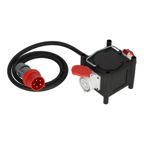 Brennenstuhl Compacte rubber stroomverdeler / rubberverdeler (2m kabel, 2x CEE 400V/32A, bouwplaats en buitengebruik, Made in Germany)