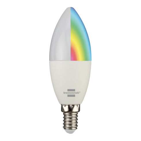 brennenstuhl Connect WLAN ampoule LED SB 400 E14 (Compatible avec Alexa et Google Assistant, aucun hub requis, ampoule intelligente 2,4 GHz avec application gratuite, 400lm)