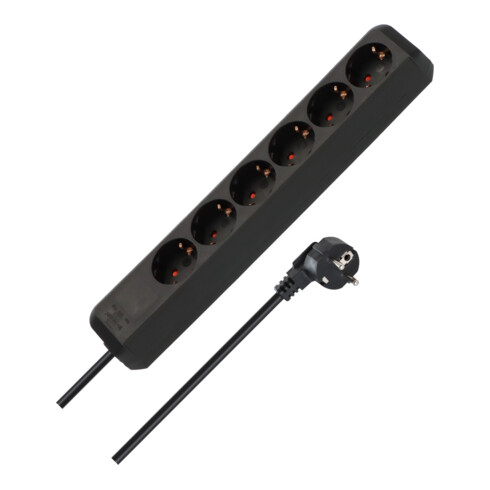 Brennenstuhl Eco-Line 6-voudig zwart 1.5m