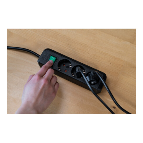 Brennenstuhl Eco-Line met schakelaar 3-voudig zwart 3m