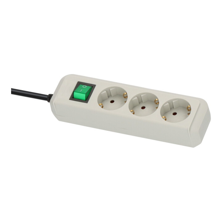 Brennenstuhl Eco-Line Schakelaar 3-voudig l.grijs 1.5m