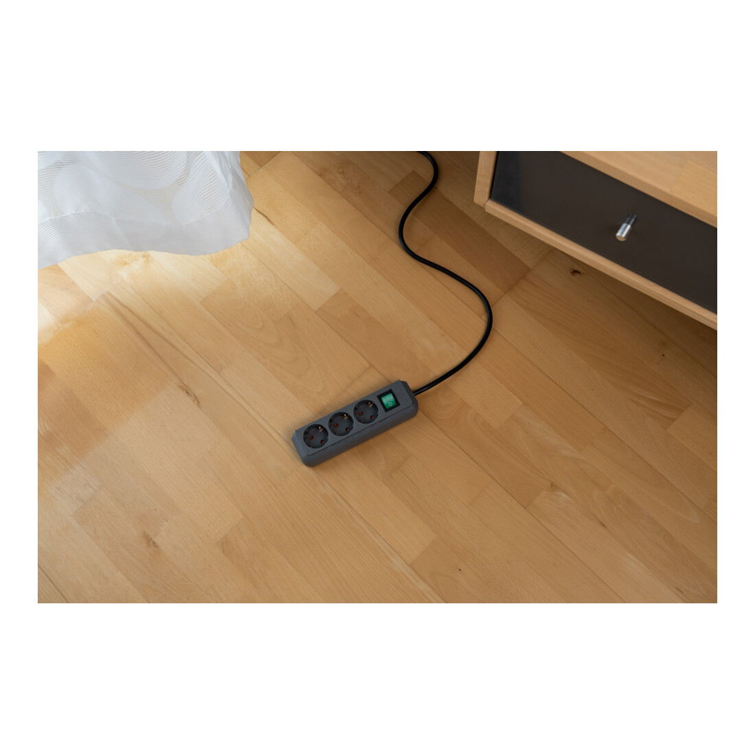 Brennenstuhl Eco-Line Schakelaar 3-voudig s.grijs 1.5m