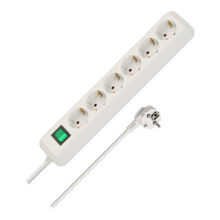 Brennenstuhl Eco-Line Schakelaar 6-voudig wit 1.5m