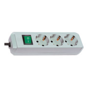 Brennenstuhl Eco-Line Schalter 3-fach l.grau 1,5m