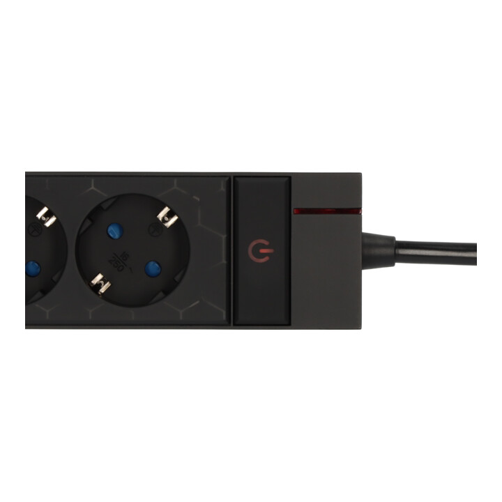 Brennenstuhl Gaming Steckdosenleiste GSL 05 USB mit LED Beleuchtung (5-fach beleuchtete Mehrfachsteckdose für Gaming-Setup mit LED Farbwechsel)