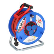 Brennenstuhl Garant Bretec IP44 Kabelhaspel, voor bedrijfsmatig gebruik, 50 m kabel in rood, speciaal kunststof, gebruik voor bouwplaatsen en continu gebruik buiten, Made in Germany