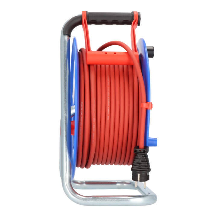Brennenstuhl Garant Bretec IP44 Kabelhaspel, voor bedrijfsmatig gebruik, 50 m kabel in rood, speciaal kunststof, gebruik voor bouwplaatsen en continu gebruik buiten, Made in Germany