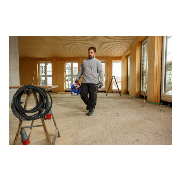 Brennenstuhl Garant CEE 1 IP44 Kabelhaspel (CEE-kabelhaspel met 30m kabel zwart, speciaal kunststof, voor continu gebruik buiten, Made in Germany)