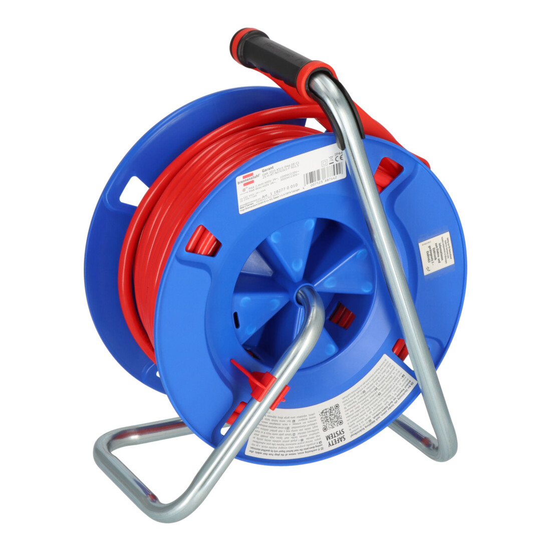 Brennenstuhl Garant CEE 1 IP44 Kabeltrommel (25m Kabel in signalrot, aus Spezialkunststoff, Einsatz im Außenbereich, Made in Germany)
