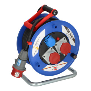 Brennenstuhl Garant CEE IP44 Industrie-/Baustellen-Kabeltrommel (30m Kabel in schwarz, Spezialkunststoff, Baustelleneinsatz und ständiger Einsatz im Außenbereich, Made in Germany)