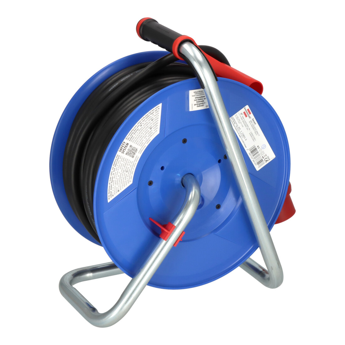 Brennenstuhl Garant CEE IP44 Industrie-/Bouwplaats-kabelhaspel (30m kabel zwart, speciaal kunststof, voor bouwplaats en permanent buitengebruik, Made in Germany)