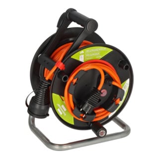 Brennenstuhl Garant G Bretec IP44 Gartenkabeltrommel mit recycelten Kunststoff-Komponenten (mit 23+2m Kabel in orange, S