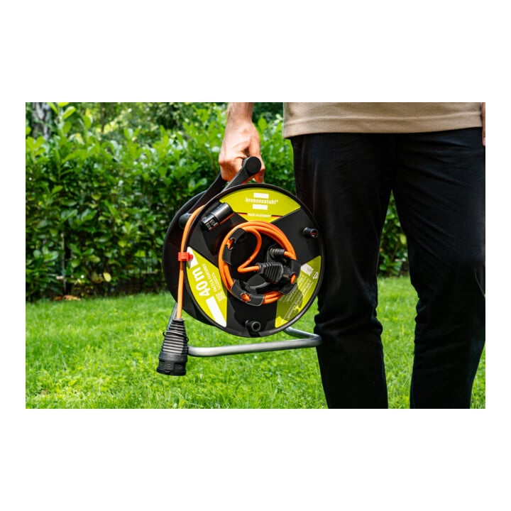 Brennenstuhl Garant G Bretec IP44 Tuinkabelhaspel met gerecyclede kunststofdelen (38+2m oranje kabel, speciaal kunststof, kortdurend buitengebruik, Made in Germany)
