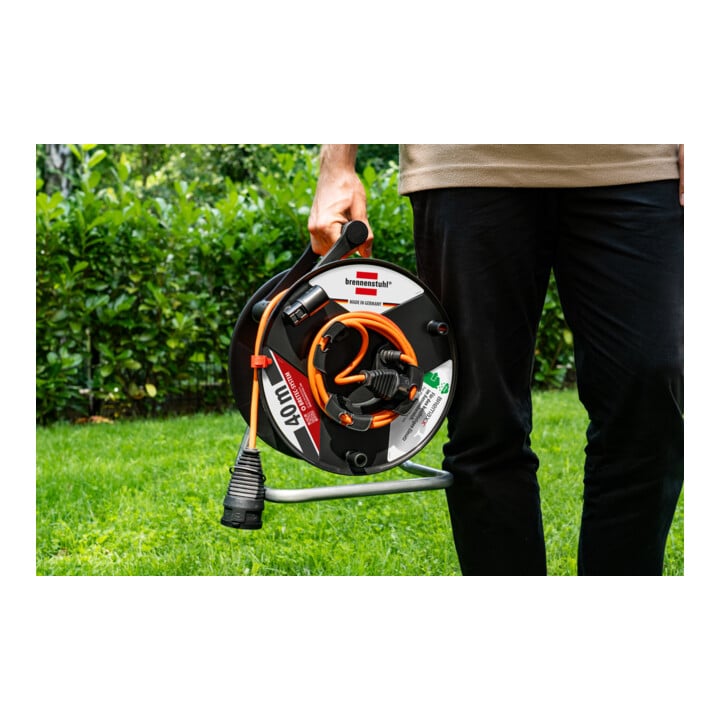 Brennenstuhl Garant G Bretec IP44 Tuinkabelhaspel met gerecyclede kunststofdelen (38+2m oranje kabel, speciaal kunststof, kortdurend buitengebruik, Made in Germany)