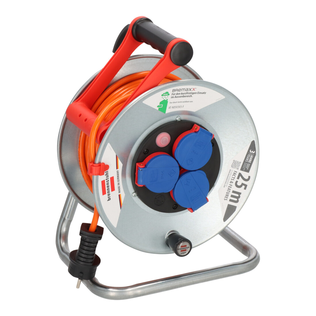 Brennenstuhl Garant S IP44 Kabeltrommel, Kabel in orange