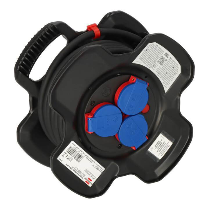 Brennenstuhl Gummi-Kabelhaspel X-Gum IP44 10m 6 Schutzkontakt-Steckdosen