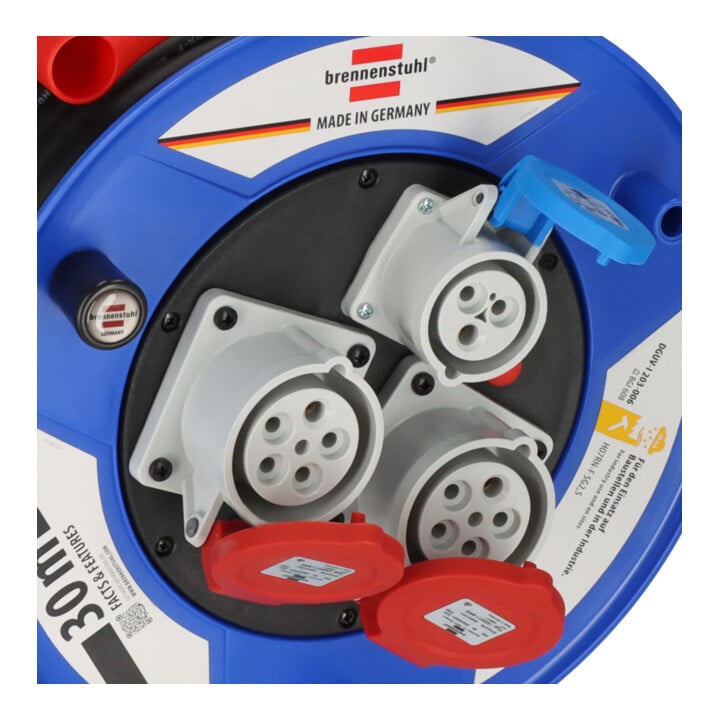 Brennenstuhl Industrie-/Baustellen-Kabeltrommel Garant CEE IP44, 30m Kabel