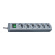 Brennenstuhl Interruttore a 6 vie, Eco-Line, argento, 1,5m-1