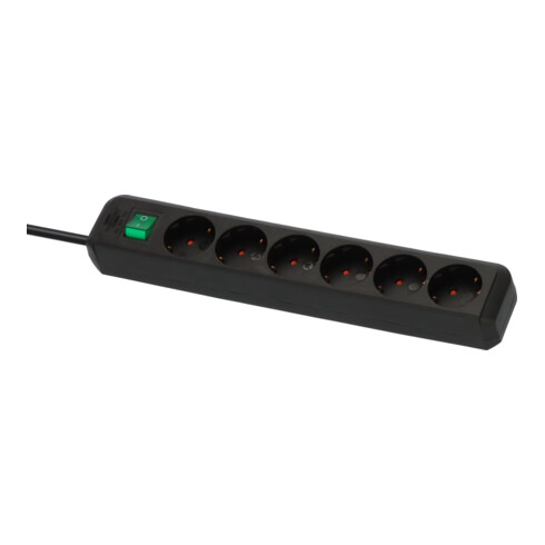 Brennenstuhl Interruttore a 6 vie Eco-Line, nero, 1,5m
