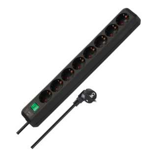 Brennenstuhl Interruttore a 8 vie Eco-Line, nero, 3m